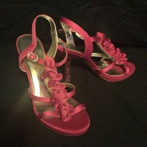Jacqueline Ferrer pink rhinestone heel shoes